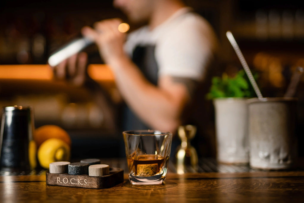 The Connoisseur's Set - Whiskey Stones & Twist Glass Edition EZE®