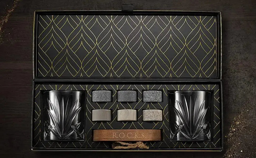 The Connoisseur's Set - Whiskey Stones & Palm Glass Edition EZE®