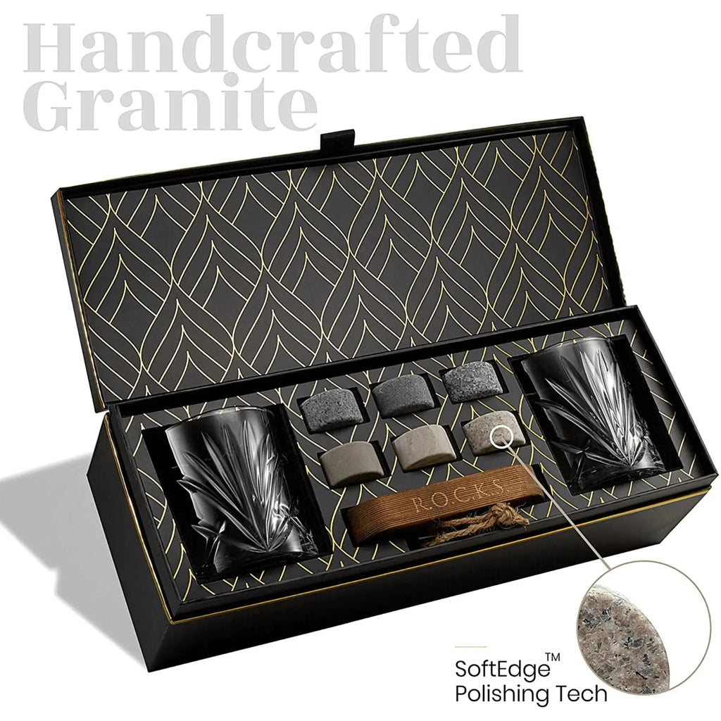 The Connoisseur's Set - Whiskey Stones & Palm Glass Edition EZE®