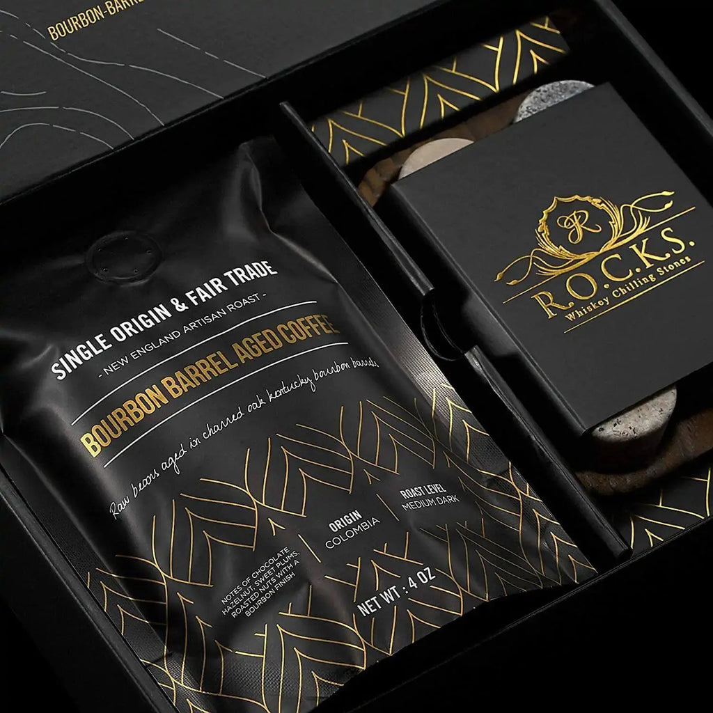 The Gourmet Gift Set - Whiskey Stones & Bourbon Barrel Aged Coffee EZE®