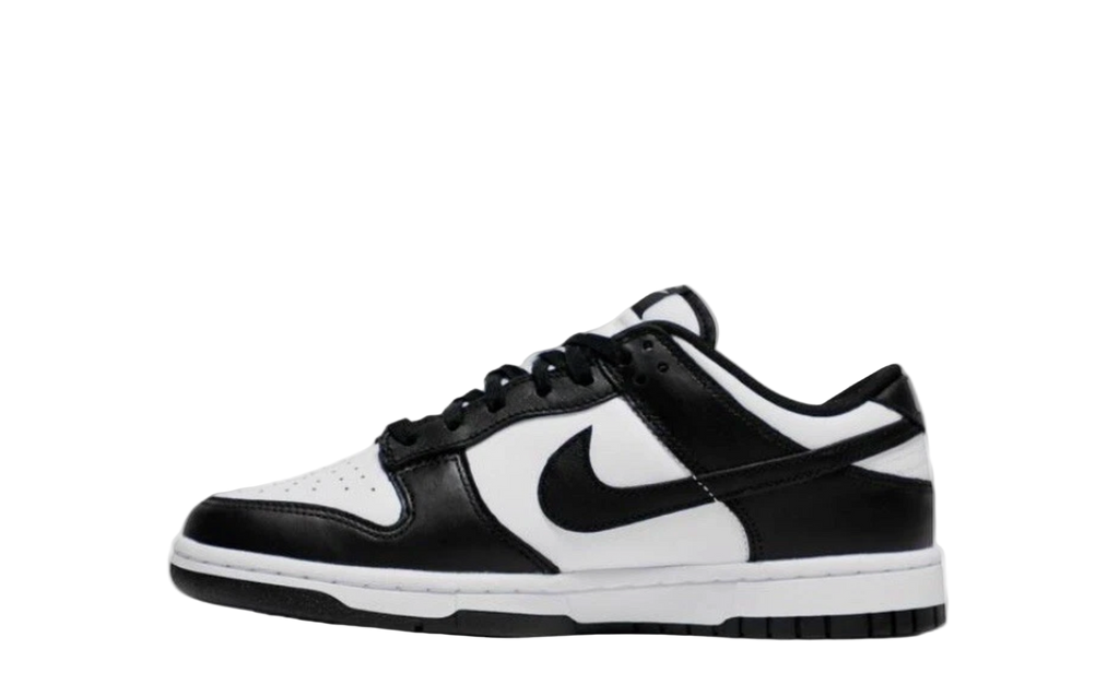 Black and white sneaker with Nike logo on a white background