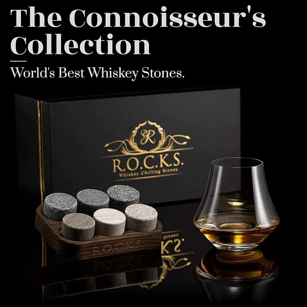 The Connoisseur's Set - Whiskey Stones & Crystal Nosing Tasting Glass EZE®