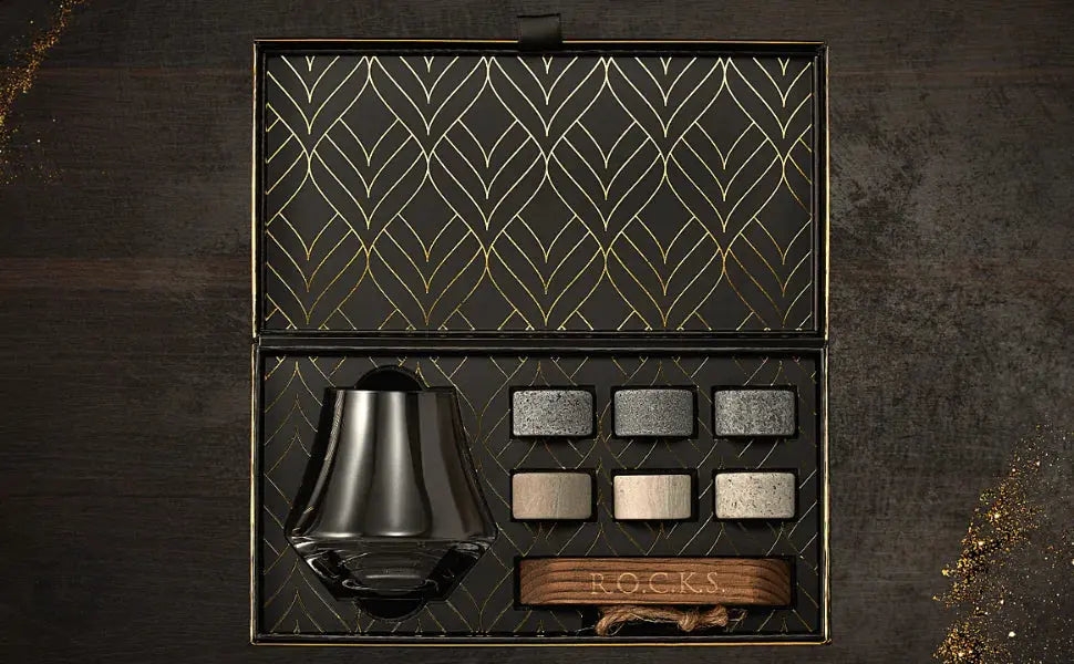 The Connoisseur's Set - Whiskey Stones & Crystal Nosing Tasting Glass EZE®