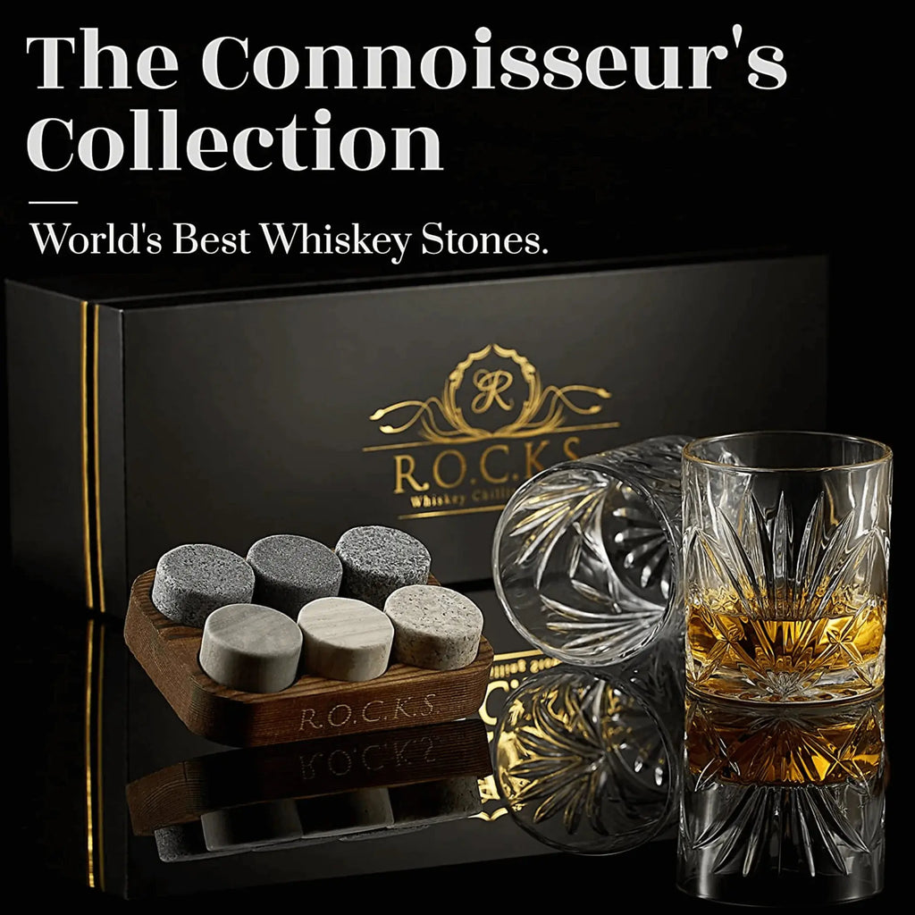 The Connoisseur's Set - Whiskey Stones & Palm Glass Edition EZE®